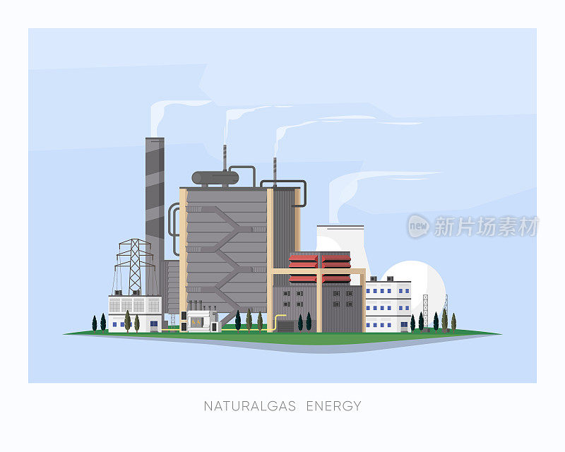 the natural gas energy, natural gas  power plant supply electricity to the factory and city